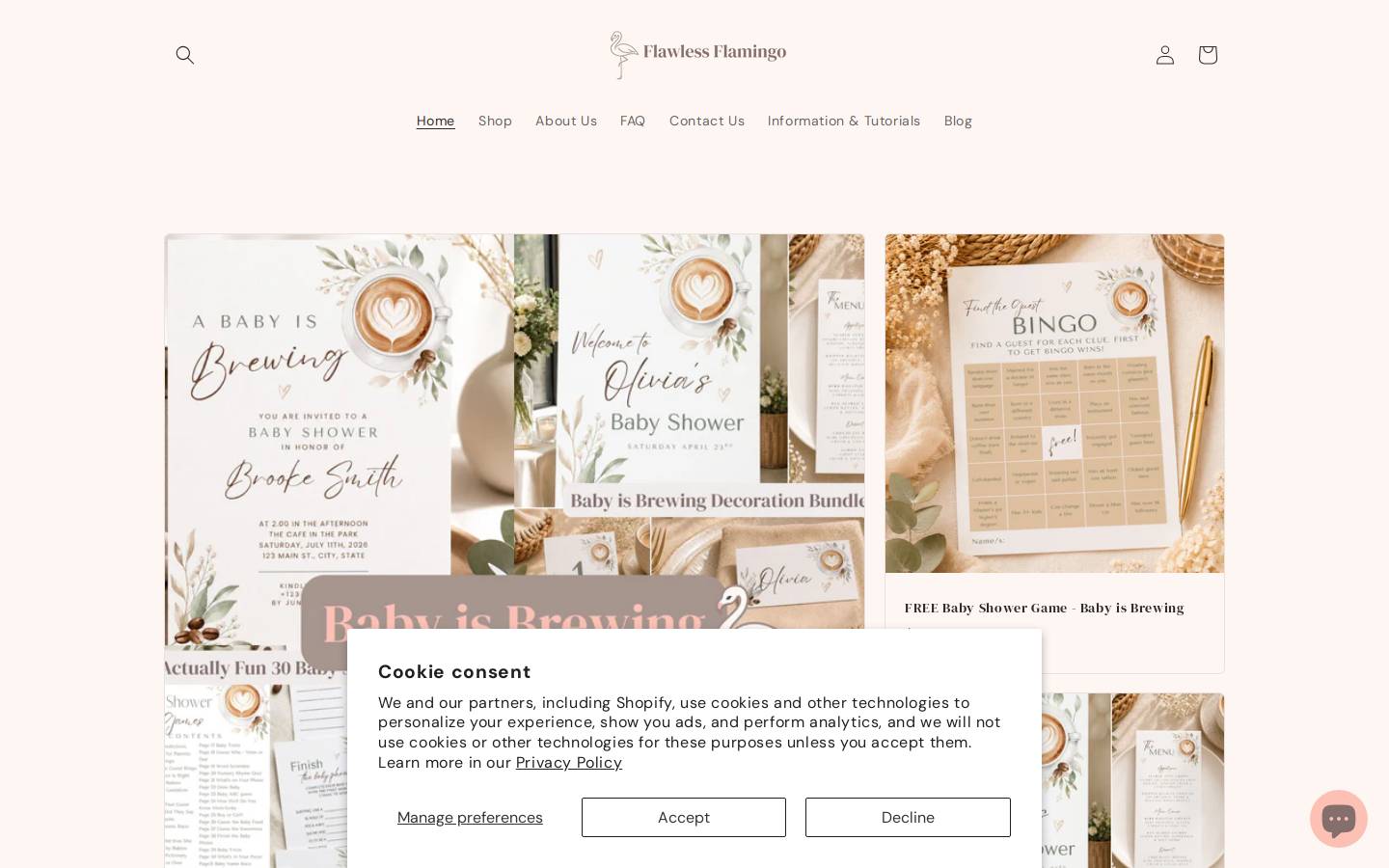 Flawlessflamingo homepage screenshot