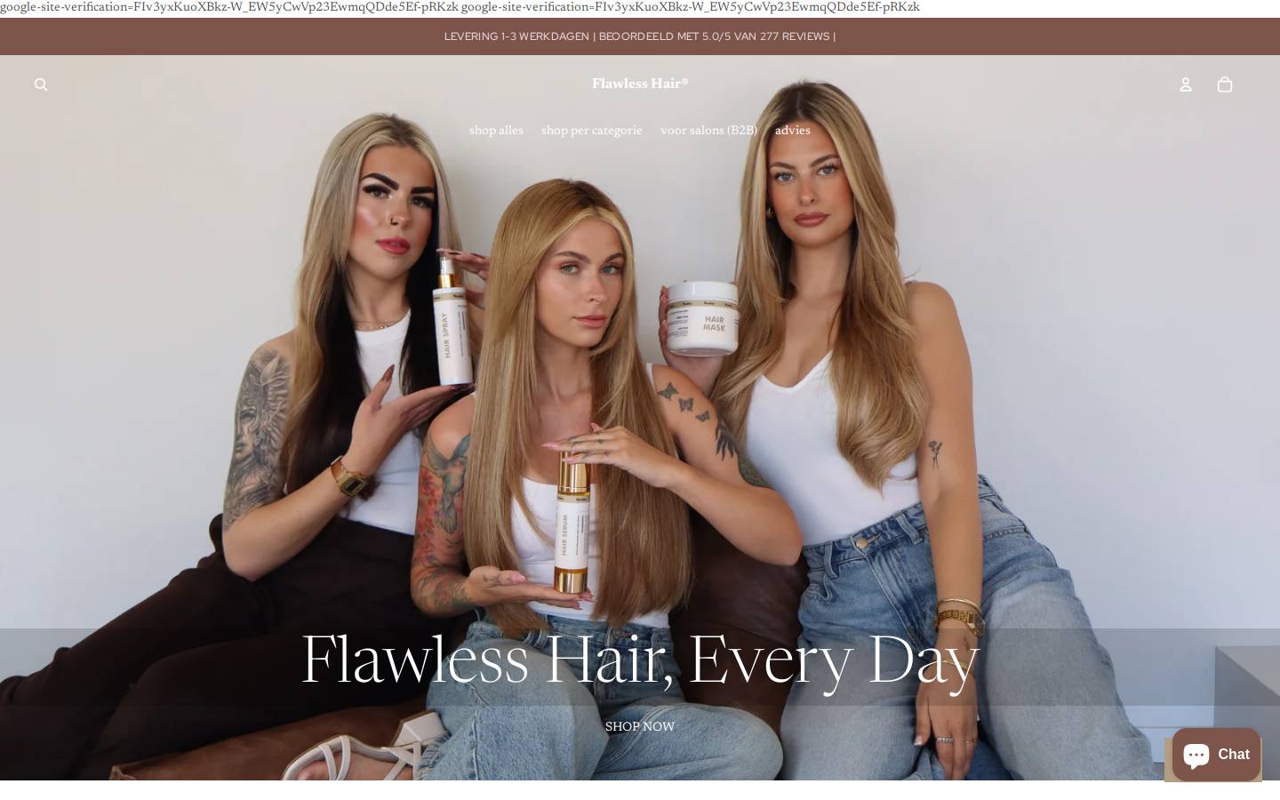 flawlesshair.nl homepage screenshot
