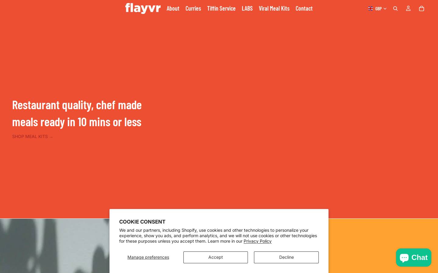 Flayvr Chef homepage screenshot