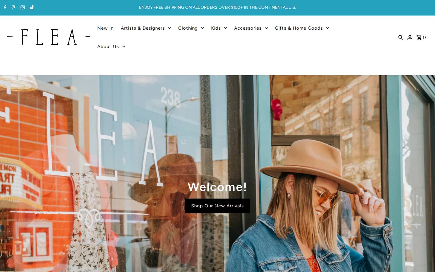fleaboutiques.com homepage screenshot
