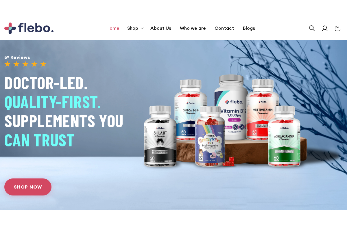 Flebo homepage screenshot