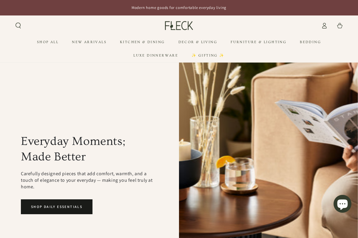 Fleck homepage screenshot