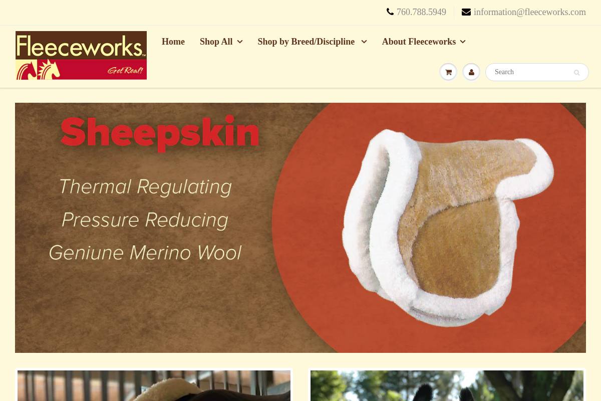 fleeceworks.com homepage screenshot