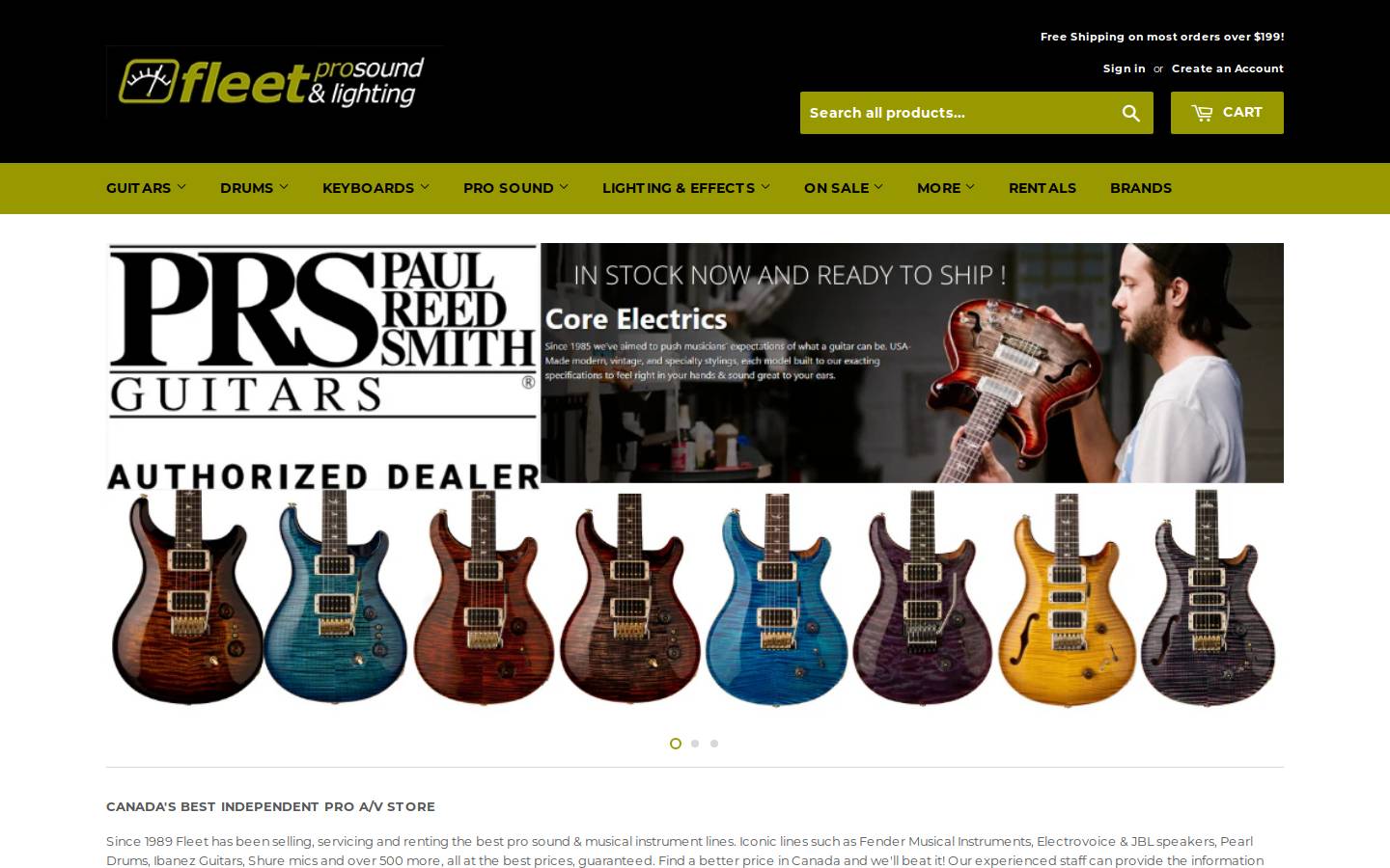 fleetsound.com homepage screenshot