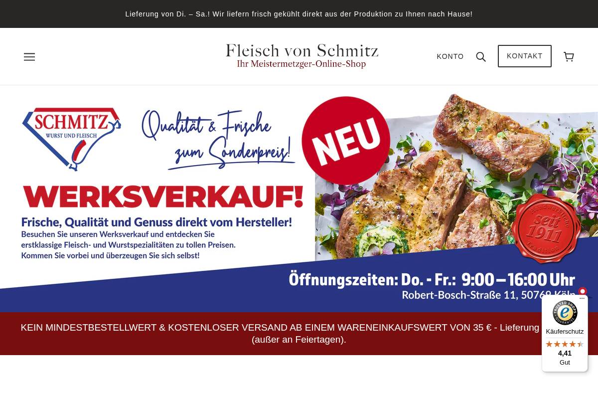 Fleischvonschmitz homepage screenshot