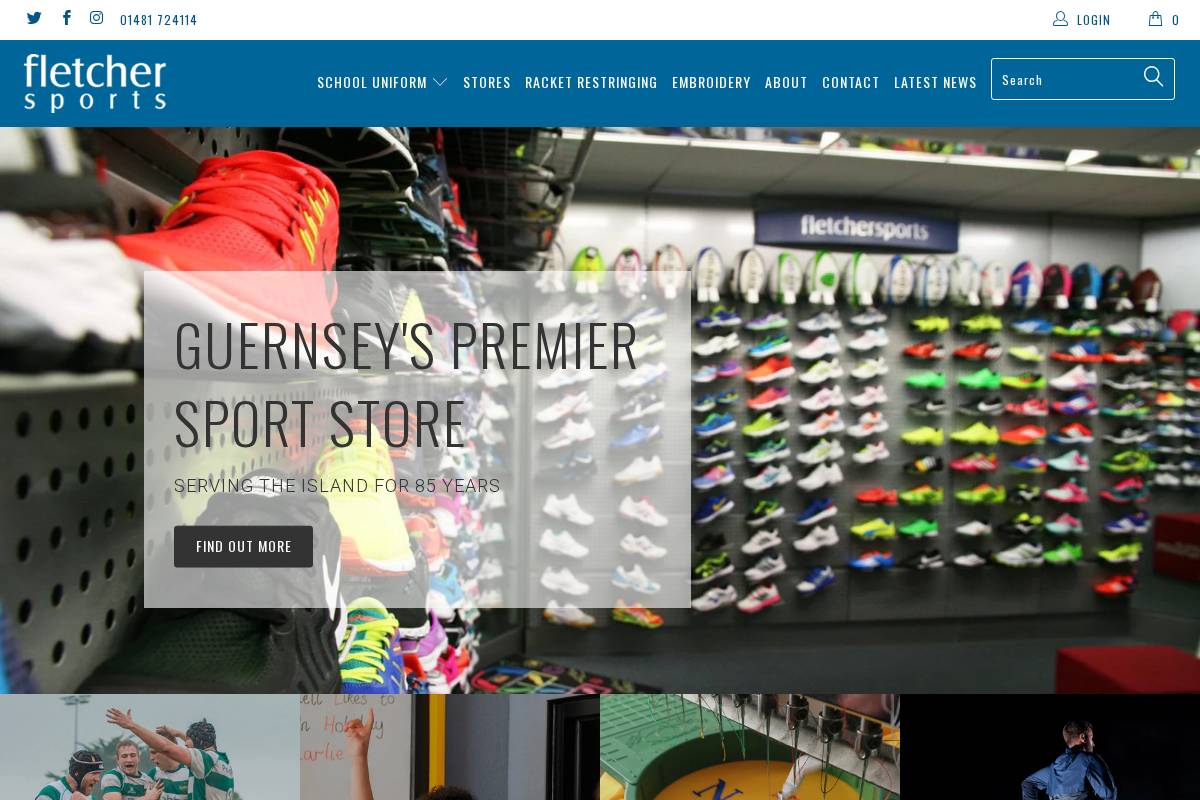 fletchersports.co.uk homepage screenshot