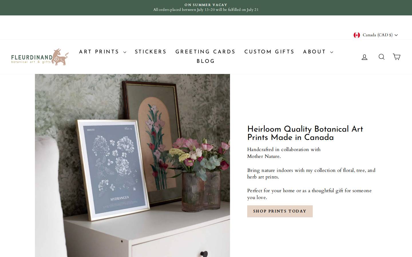 fleurdinand.com homepage screenshot