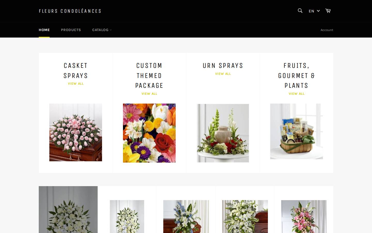 fleurscondoleances.com homepage screenshot
