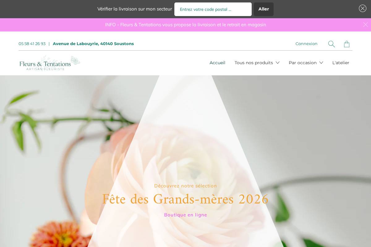 fleursettentations.fr homepage screenshot