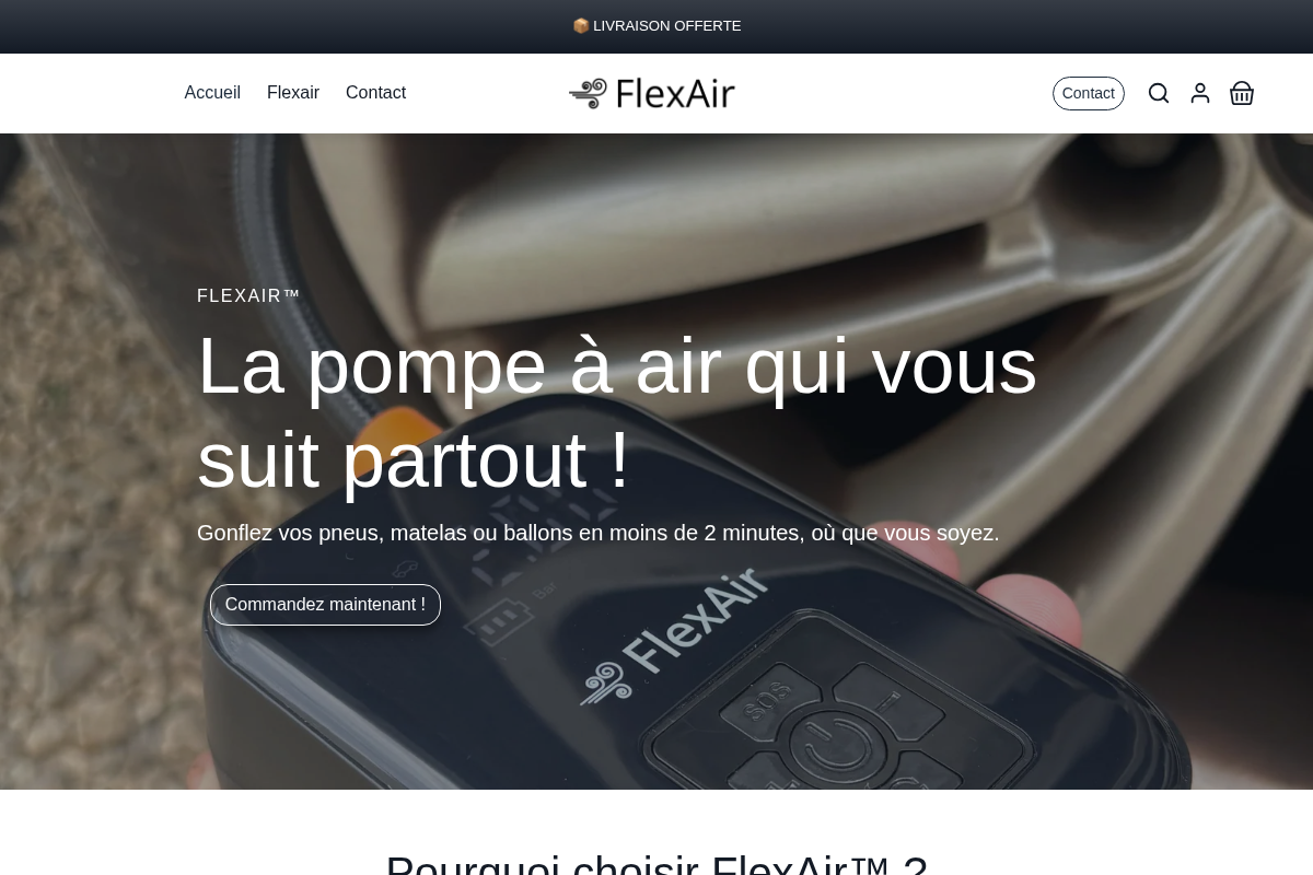 FlexAir homepage screenshot