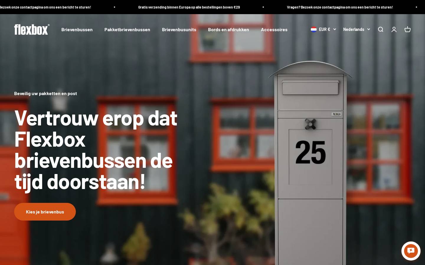 Flexboxbrievenbussen homepage screenshot