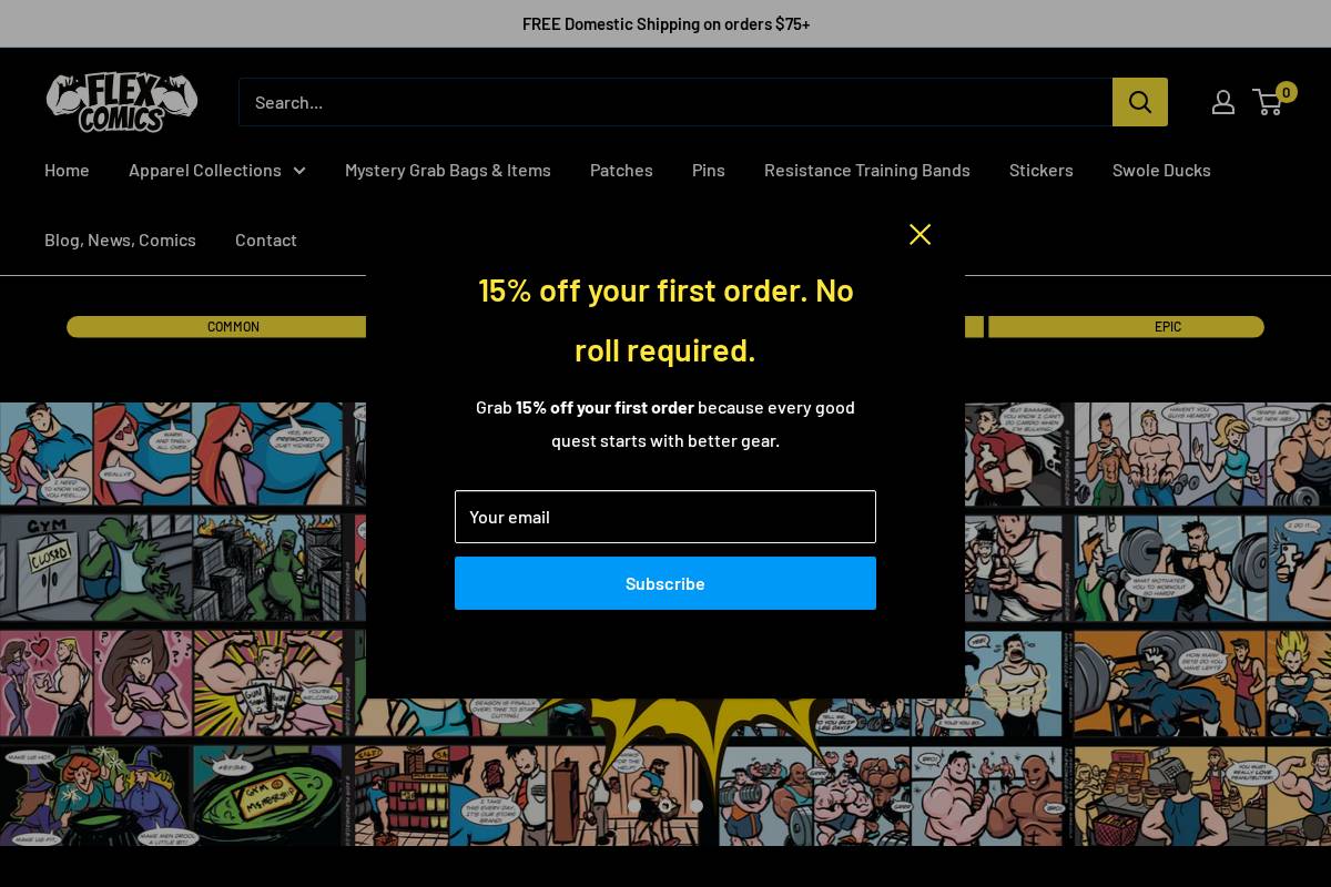 Flex Comics homepage screenshot