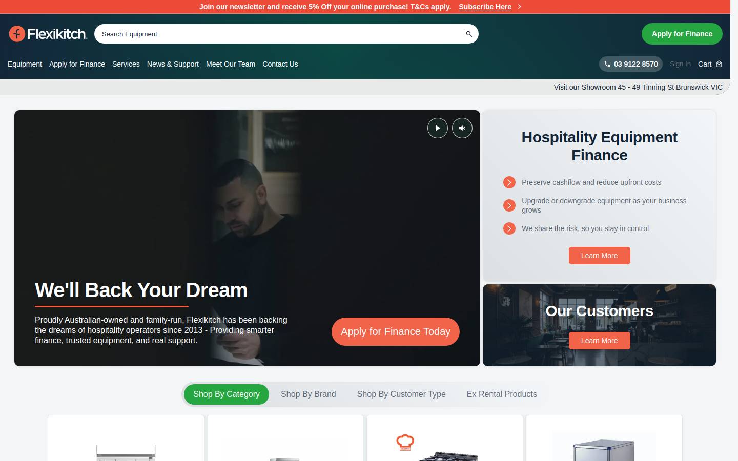 Flexikitch homepage screenshot