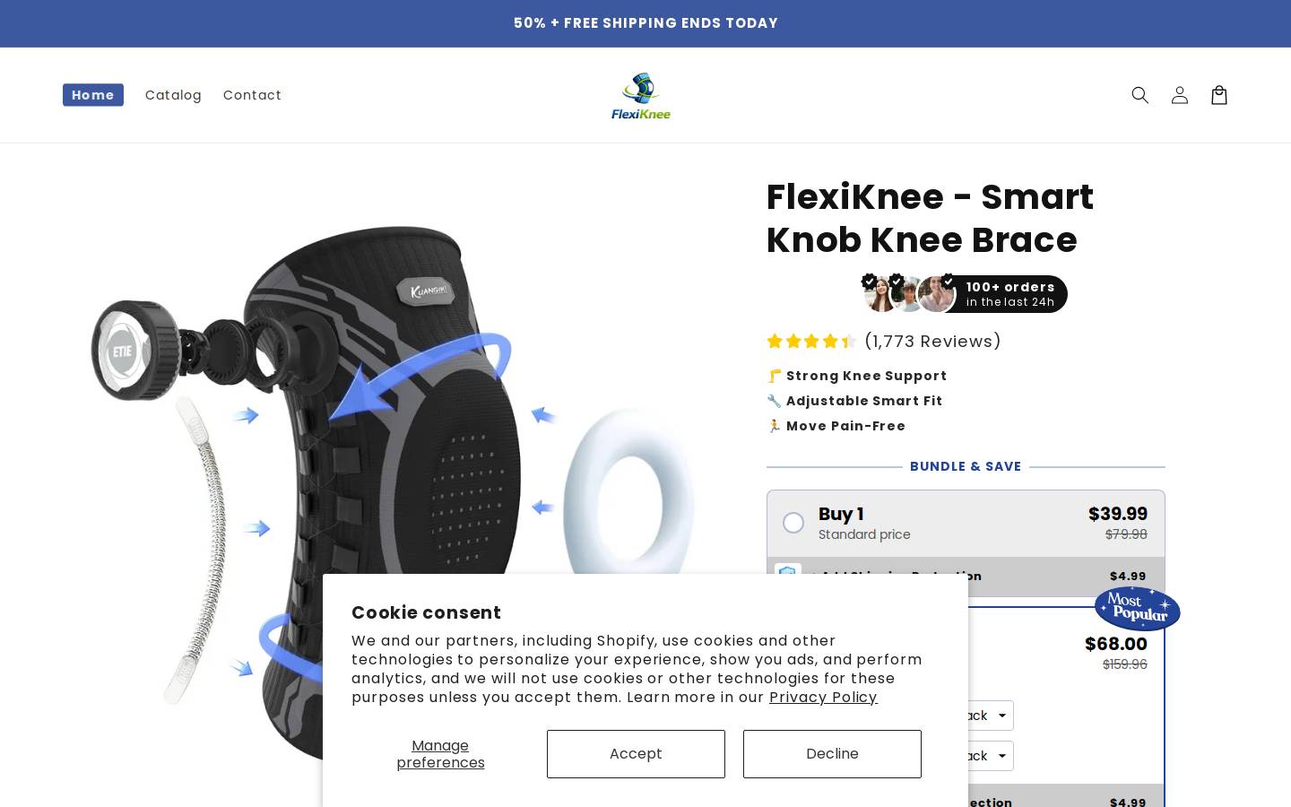 flexiknees.com homepage screenshot