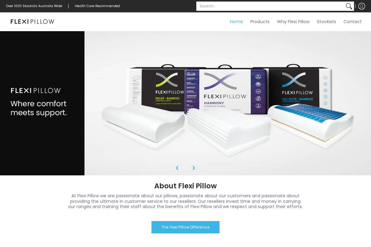 flexipillow.com.au homepage screenshot