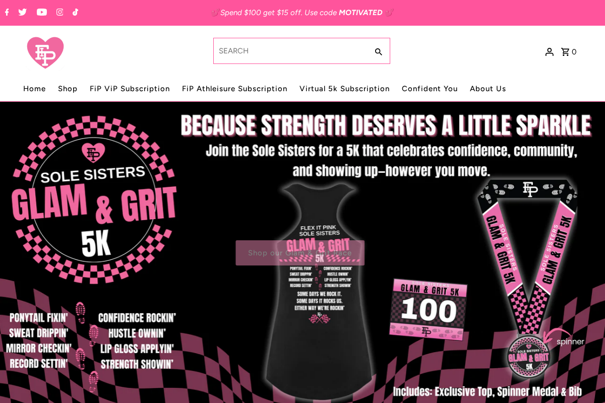 Flex it Pink homepage screenshot