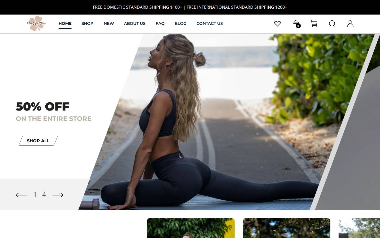 flexlifewear.com homepage screenshot