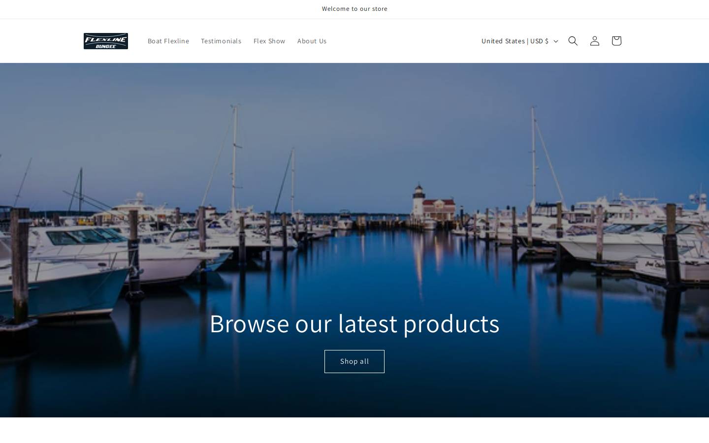 flexlinebungee.com homepage screenshot