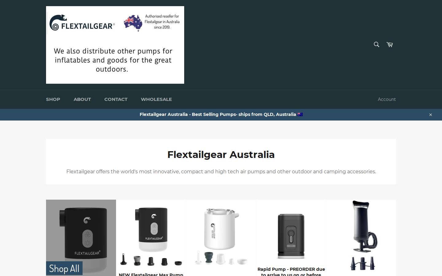 flextailgear.com homepage screenshot
