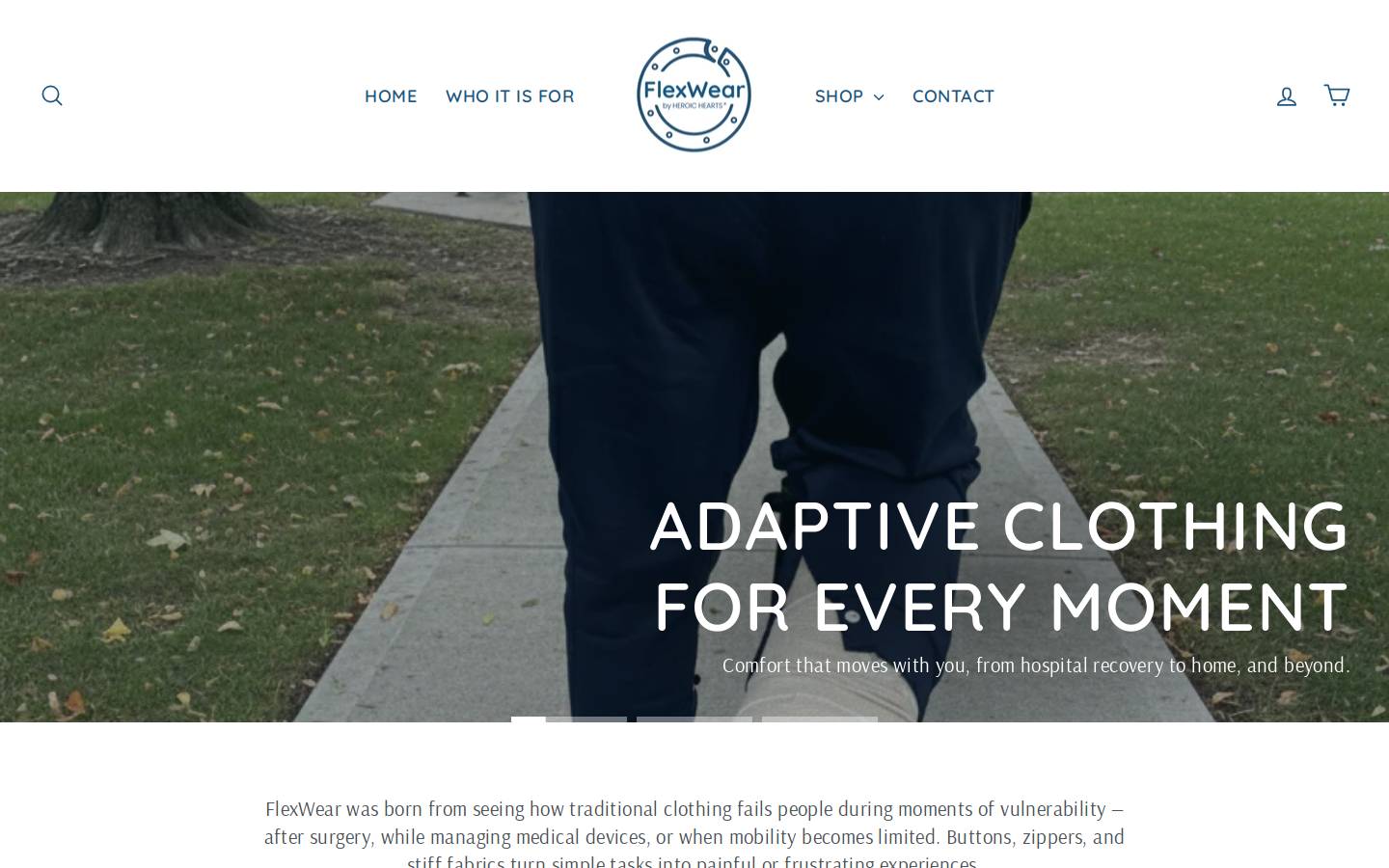 flexwearclothing.com homepage screenshot