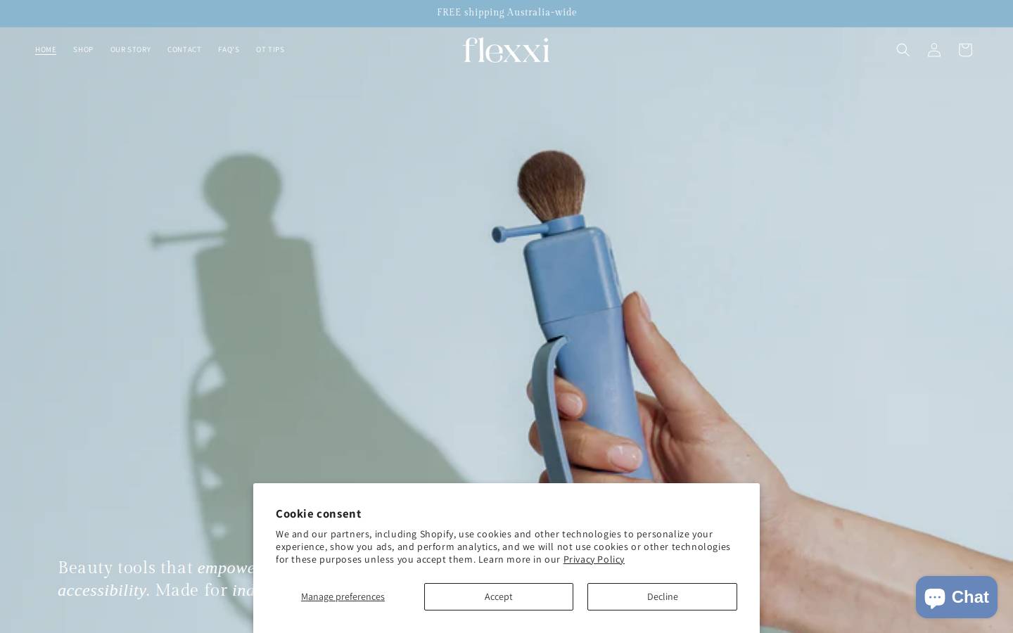 flexxibeauty.com homepage screenshot