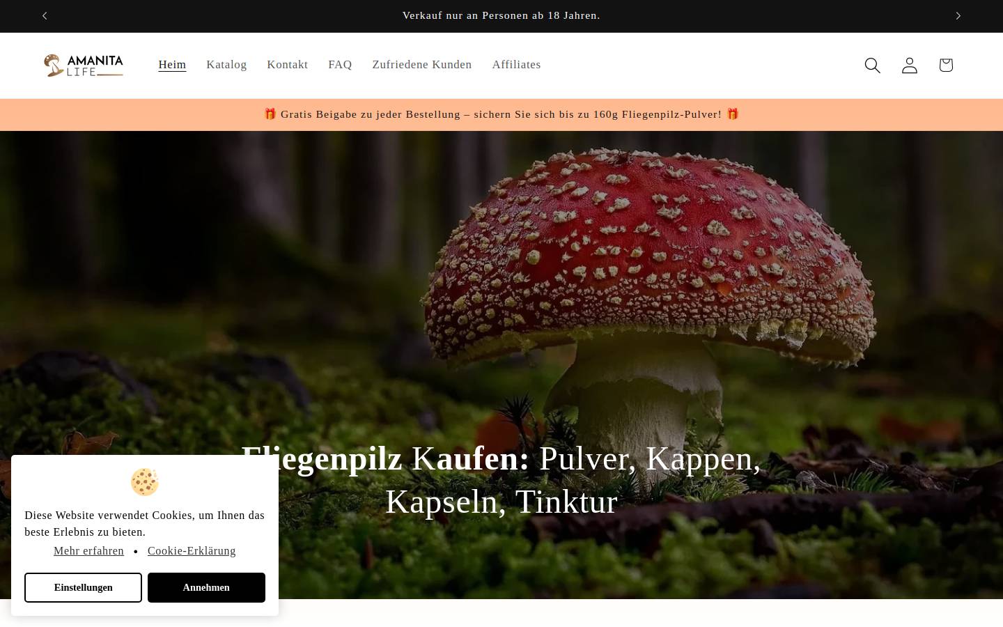 SIA AmanitaLife homepage screenshot
