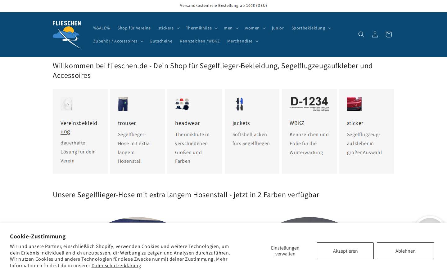 flieschen.de homepage screenshot
