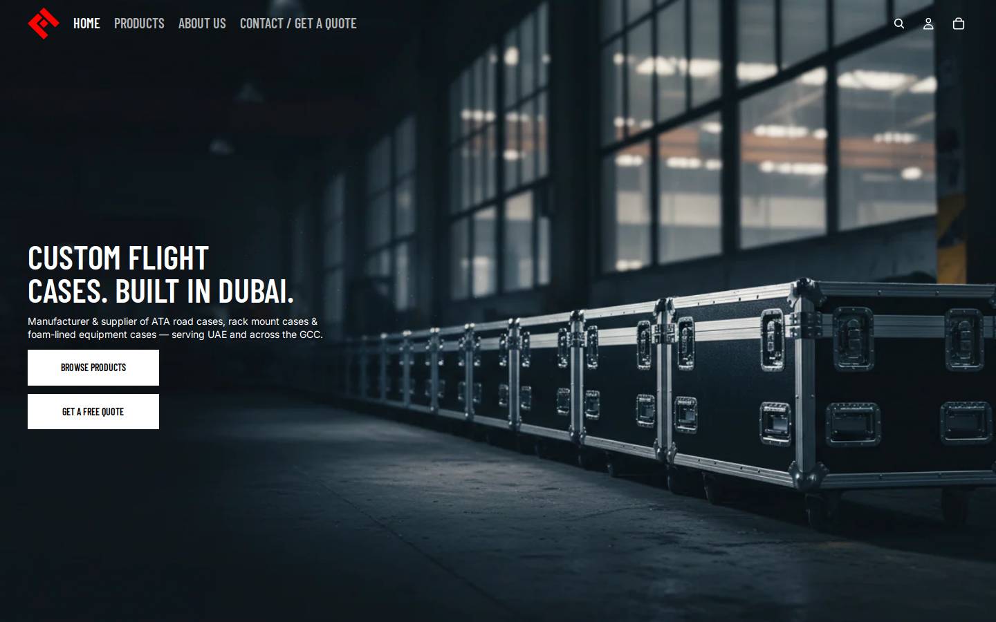 flightcaseindustries.com homepage screenshot
