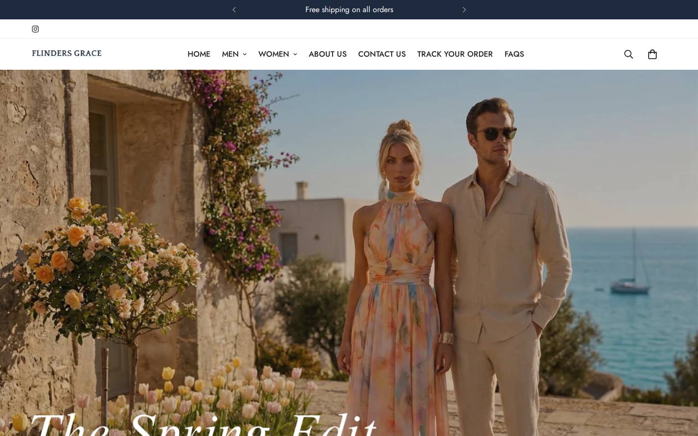Flindersgrace homepage screenshot