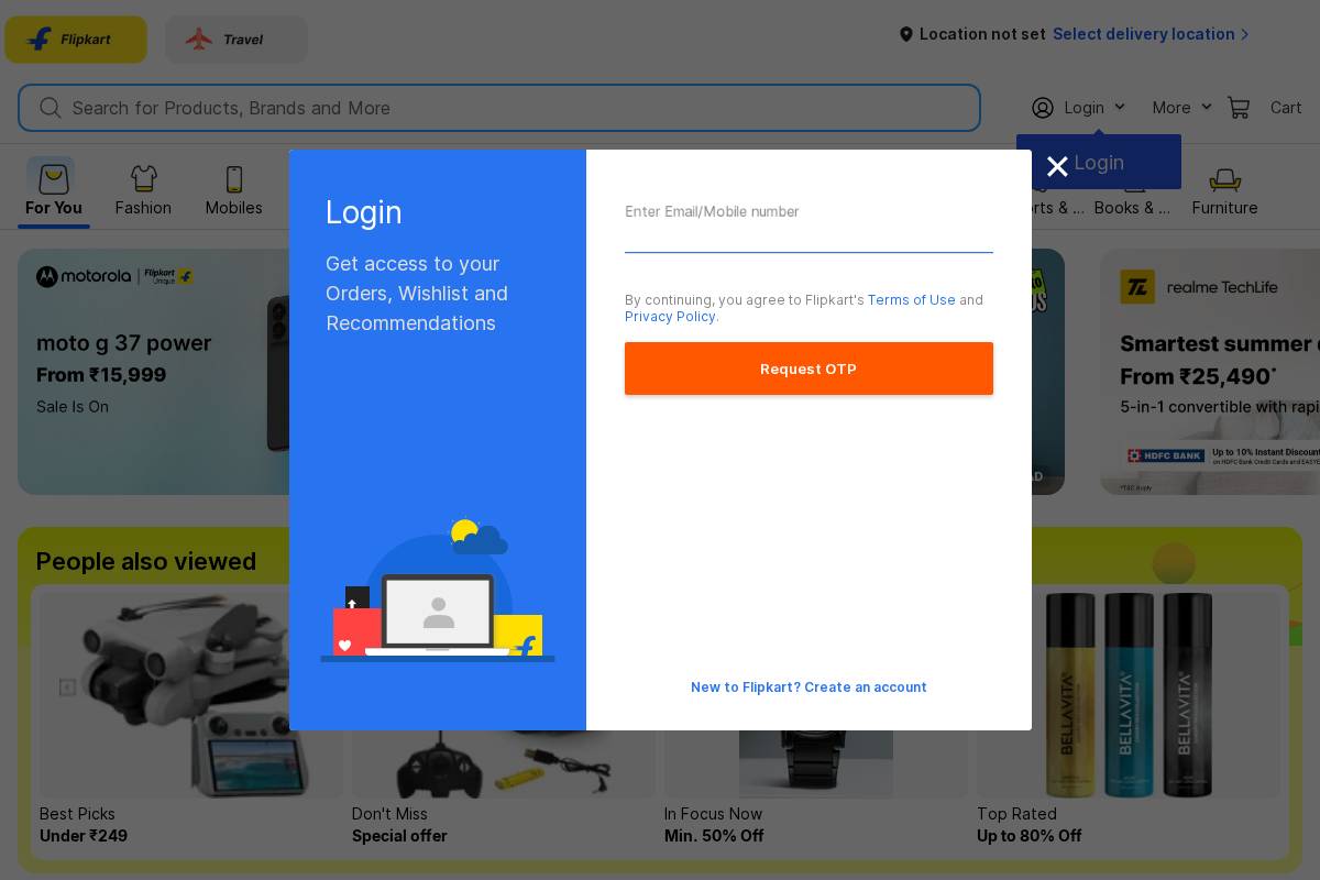 Flipkart homepage screenshot