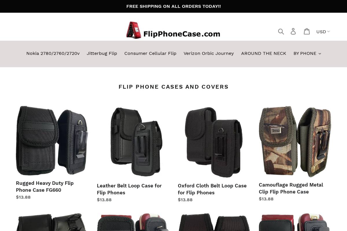 flipphonecase.com homepage screenshot