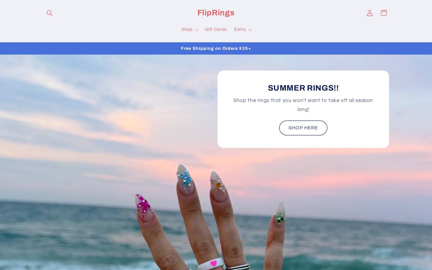 Fliprings homepage screenshot