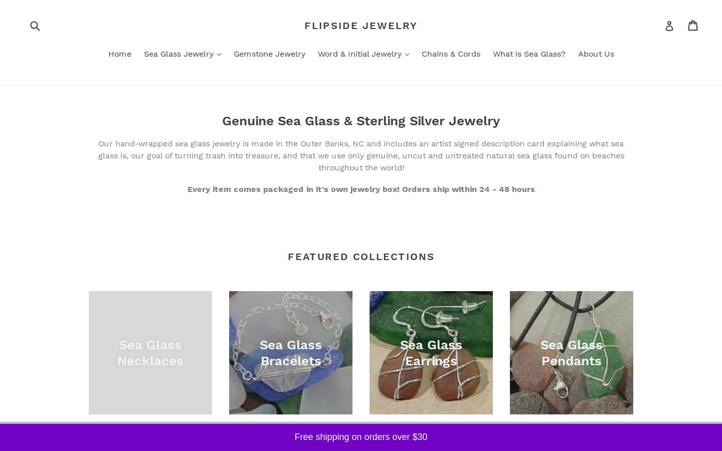 flipsidejewelry.com homepage screenshot