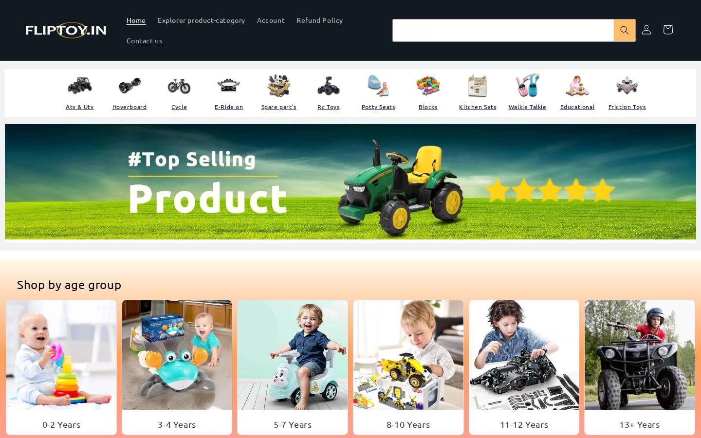Fliptoy® homepage screenshot