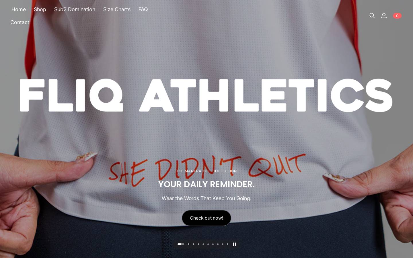 fliqathletics.com homepage screenshot