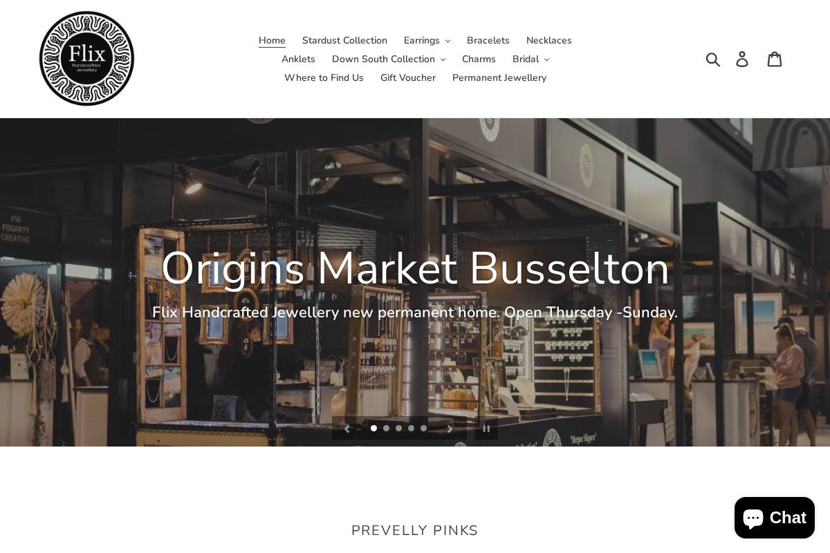 flixhandcraftedjewellery.com.au homepage screenshot