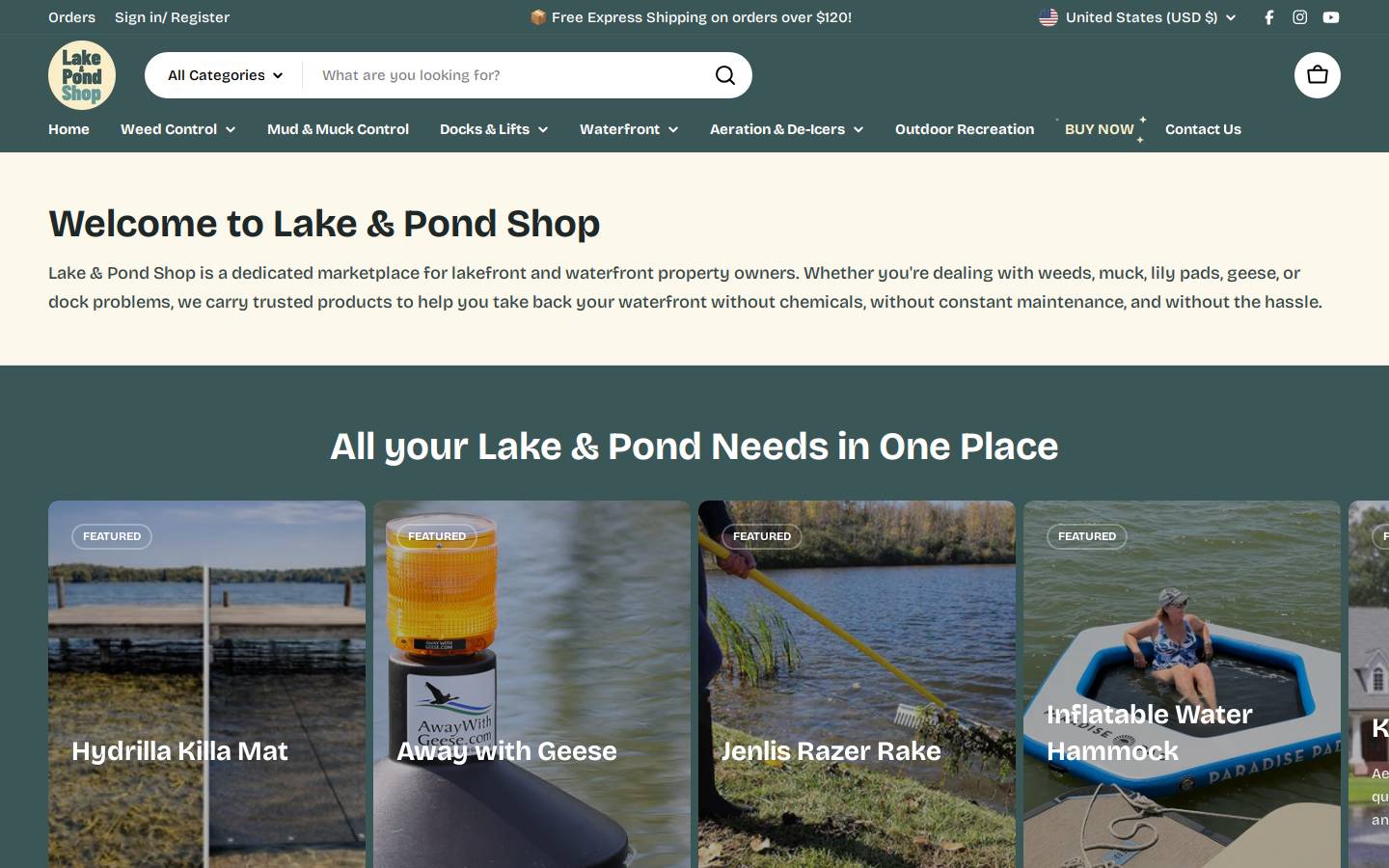 floatinglakemat.com homepage screenshot