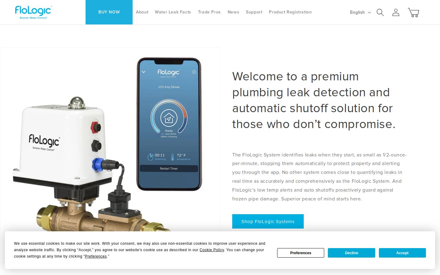 FloLogic homepage screenshot