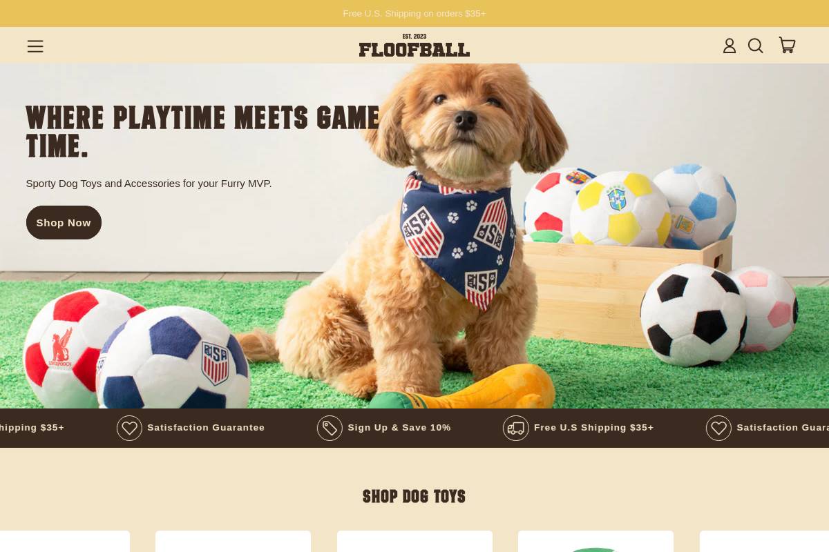 floofball.com homepage screenshot
