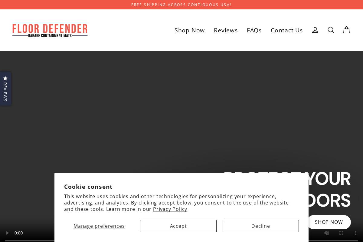 floordefendermats.com homepage screenshot