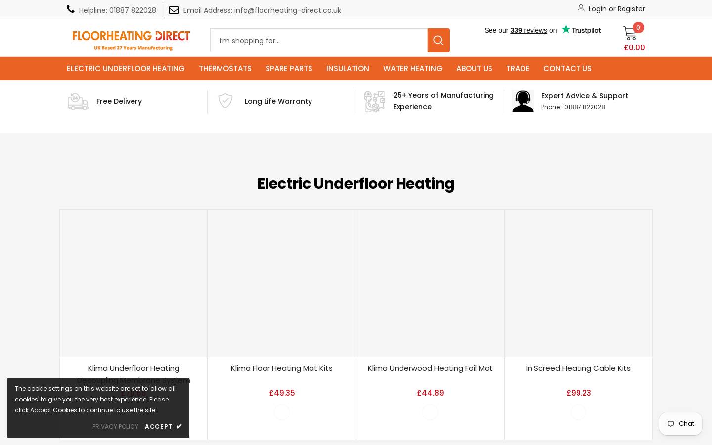 Floorheating-Direct homepage screenshot