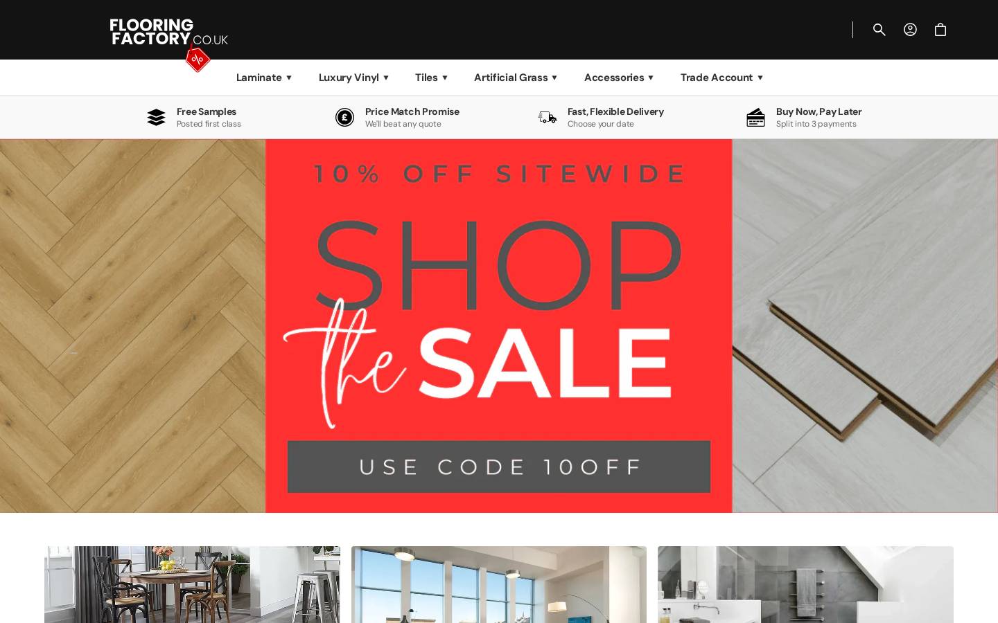 Flooring Factory homepage screenshot