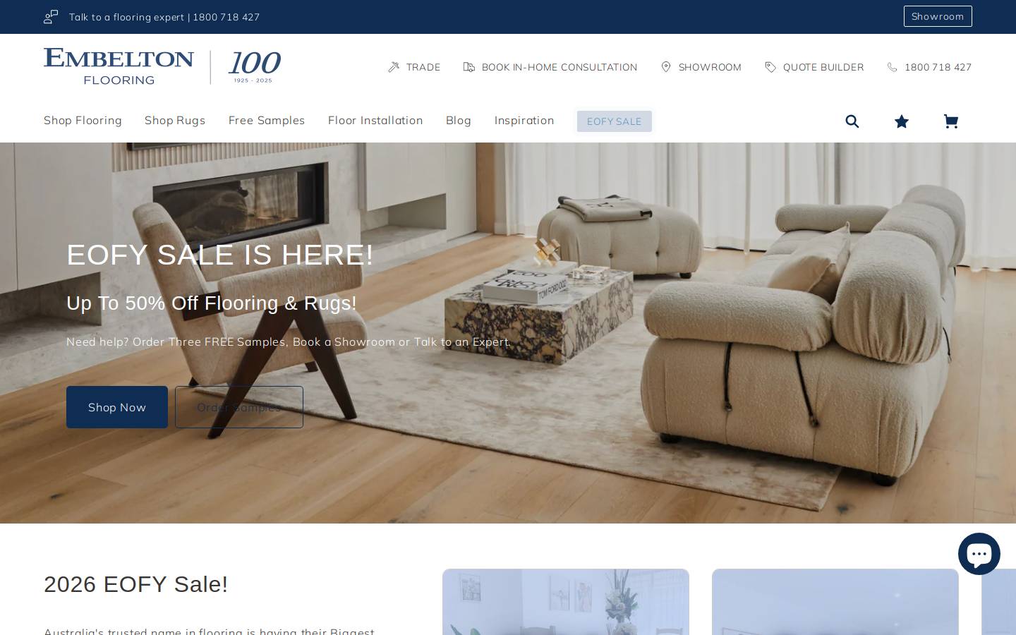 Embelton Flooring homepage screenshot