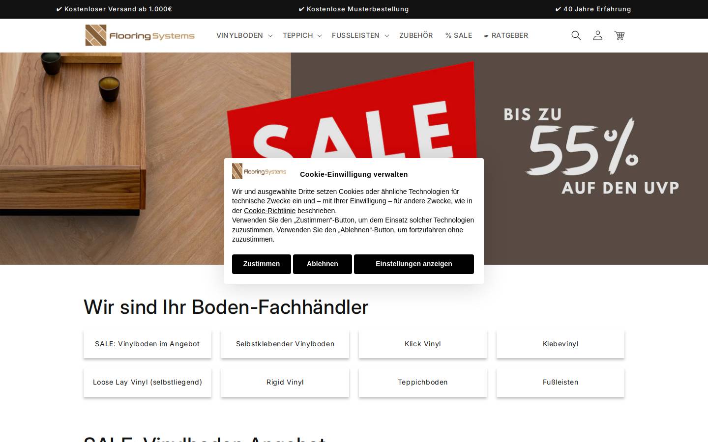flooringsystem.de homepage screenshot