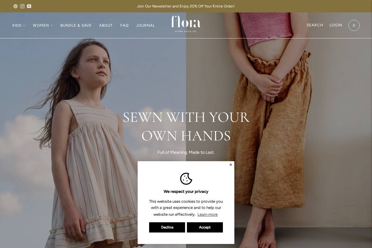 Flora Child homepage screenshot