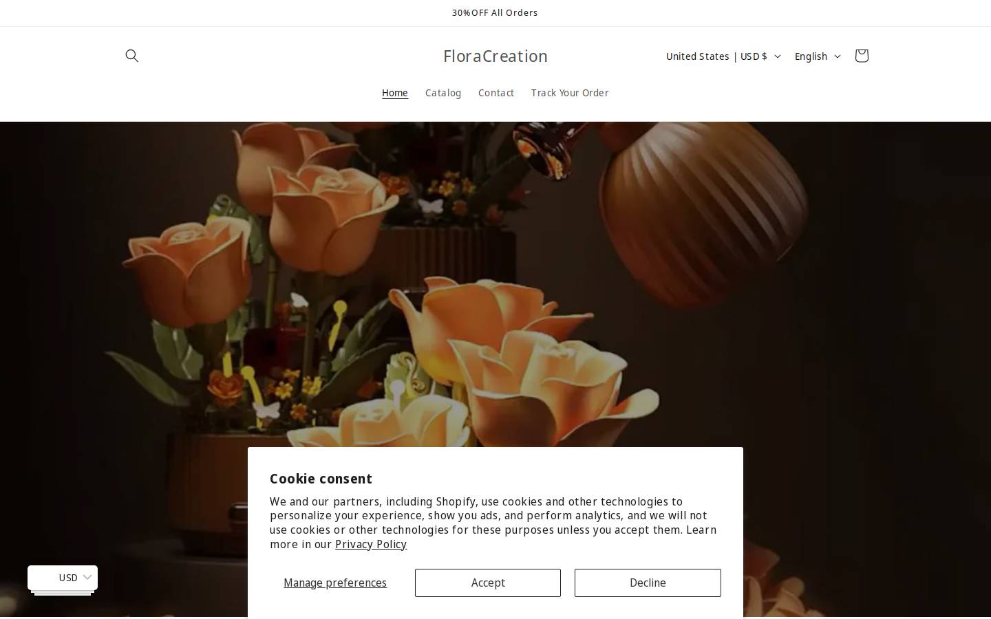 floracreationshop.com homepage screenshot