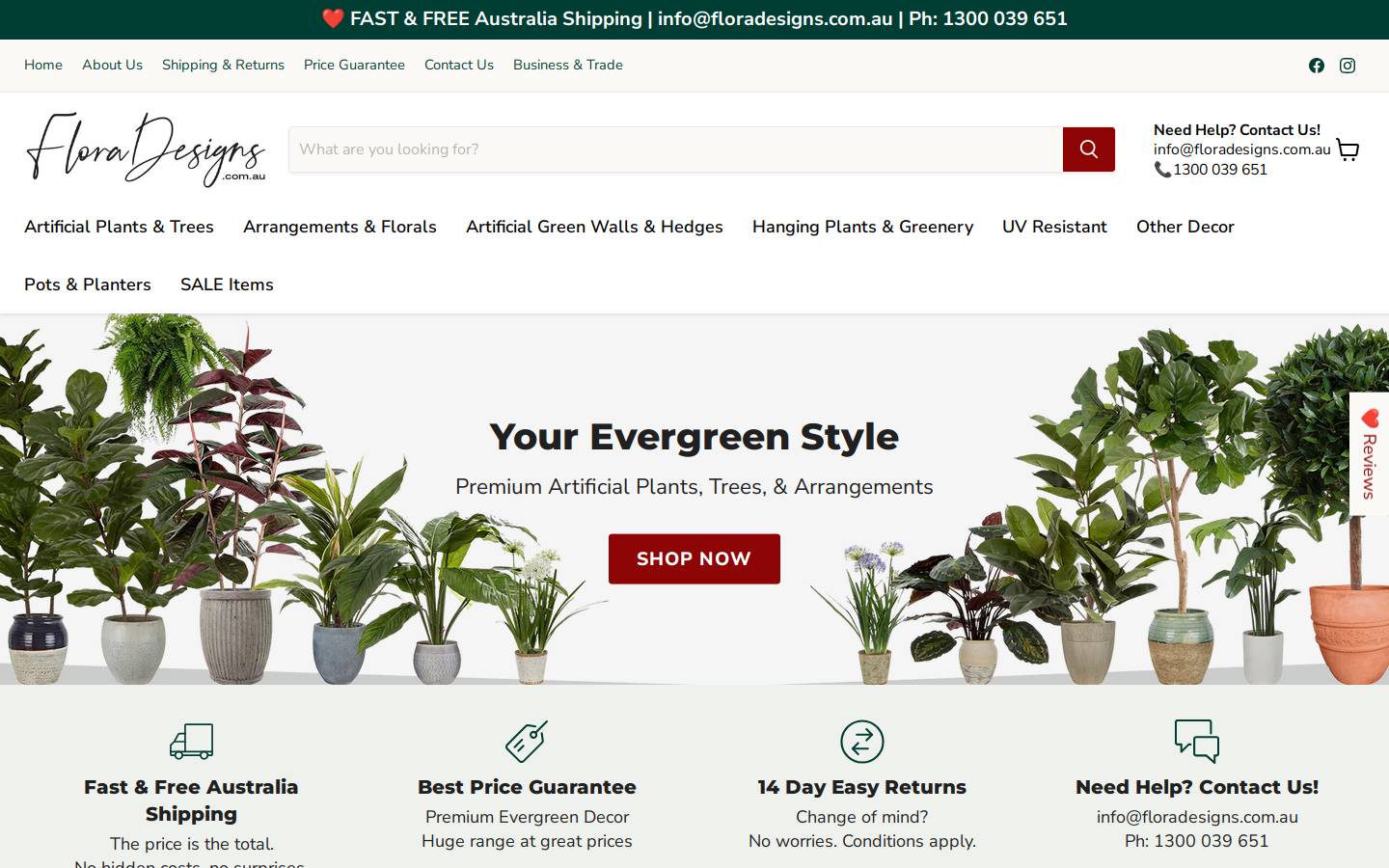 floradesigns.com.au homepage screenshot