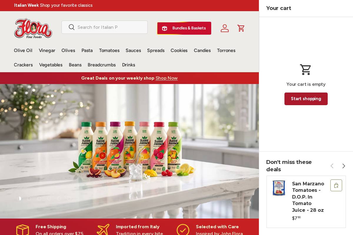Flora Fine Foods homepage screenshot