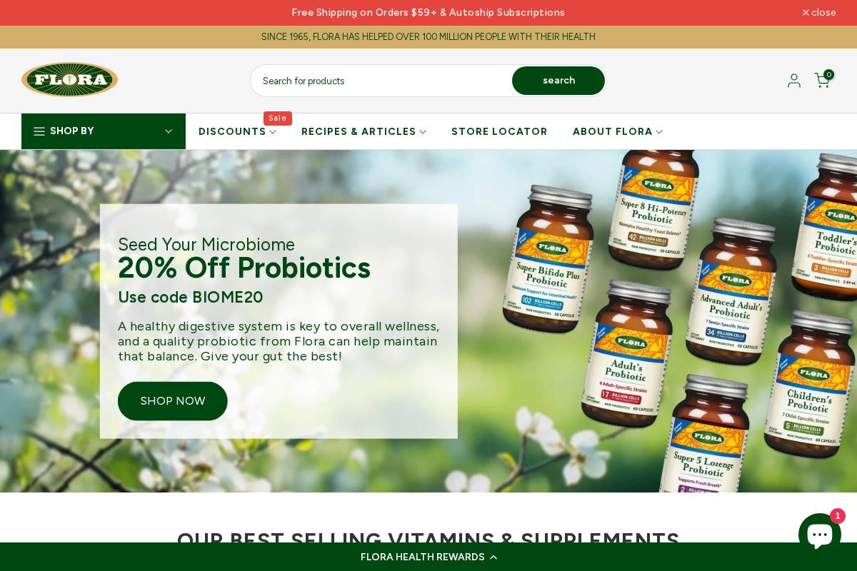 Flora Health homepage screenshot