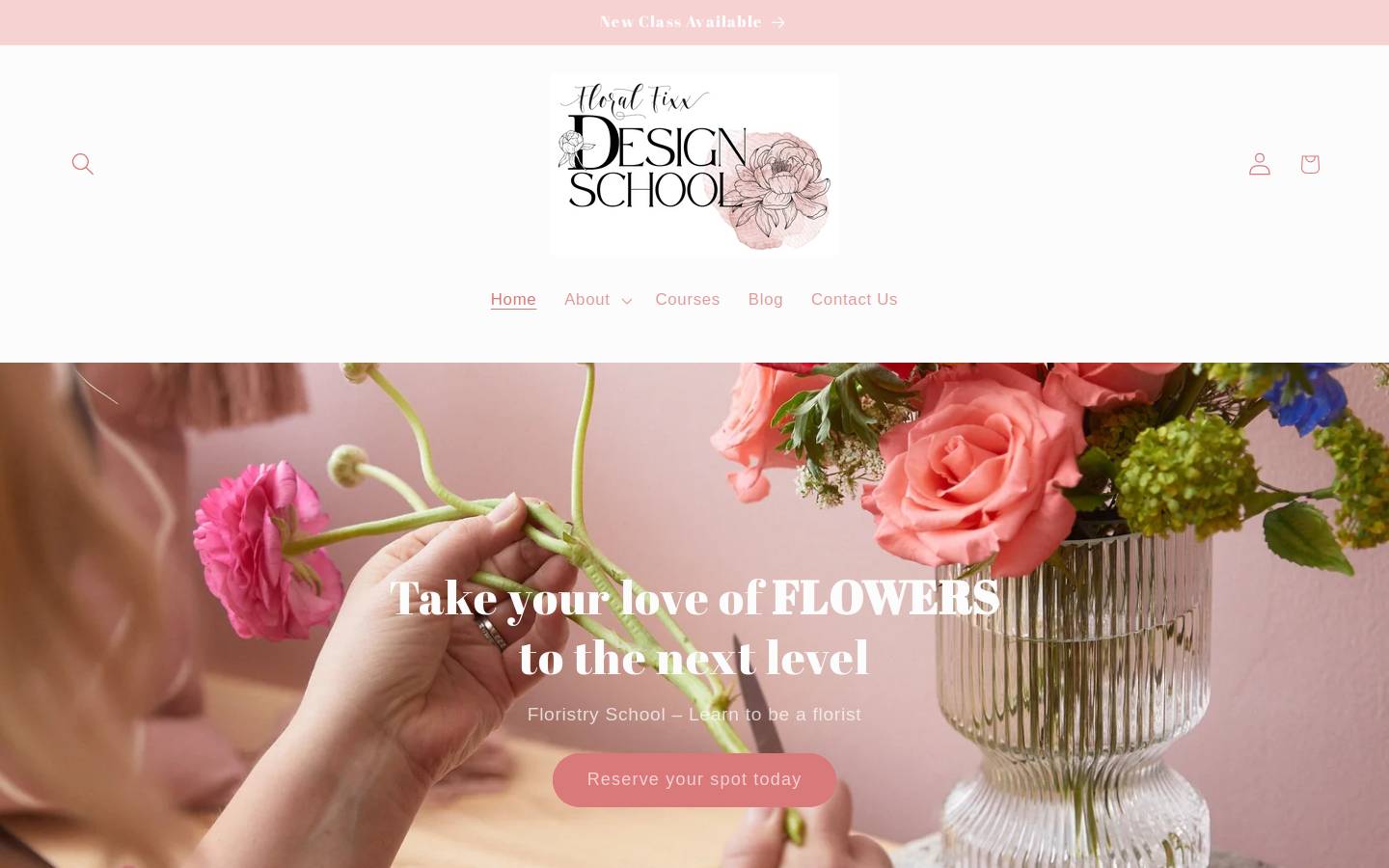 floralfixxdesignschool.ca homepage screenshot